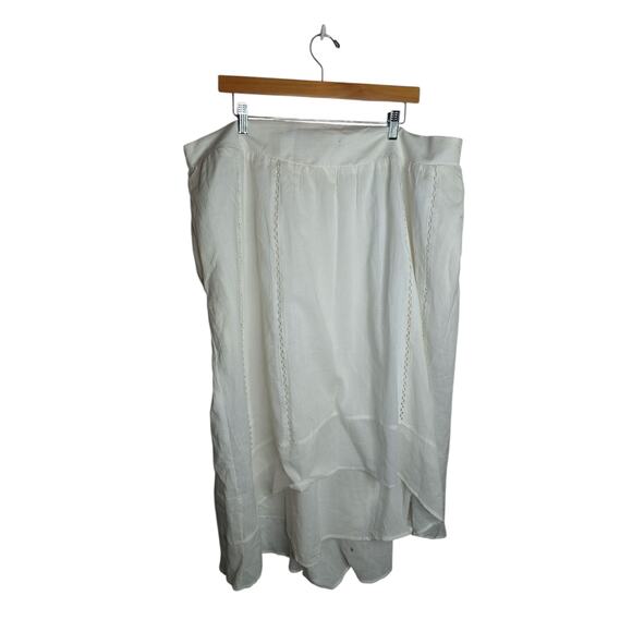 NWT Melissa McCarthy Seven White Eyelette High Low Midi Skirt size 2X garden - Picture 1 of 7